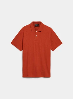 Textured jersey polo