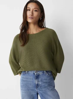 Textured knit loose boxy sweater