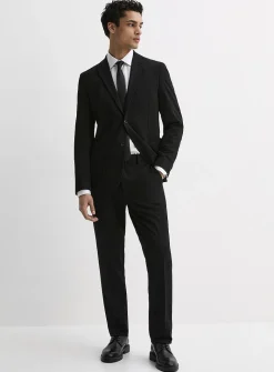 Textured knit suit