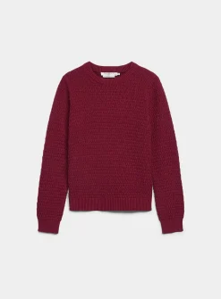Textured reprocessed cotton sweater
