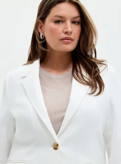 Textured single-button blazer