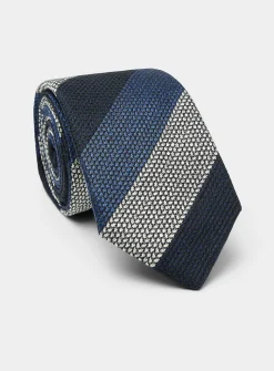 Textured striped tie