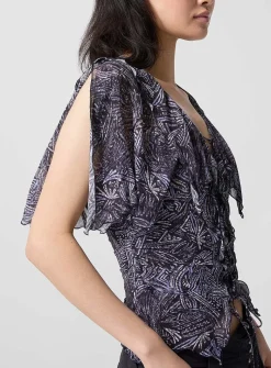 Thanais pure silk laced blouse