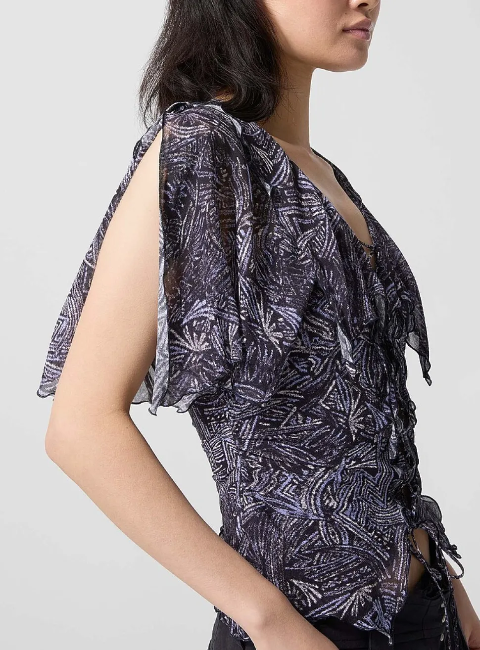 Thanais pure silk laced blouse