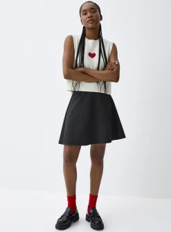 Thick jersey skater miniskirt