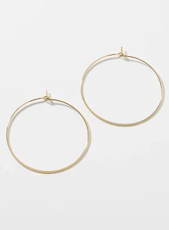 Thin metallic hoop earrings
