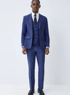 Three-piece piqué suit