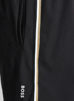 Three-stripe black swim trunk