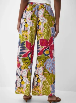 Tie ribbons printed wide-leg pant