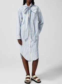 Tie-neck shirtdress