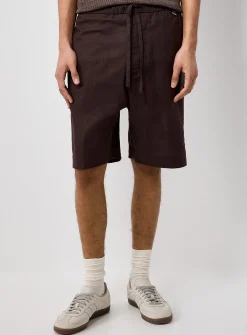 Tie-waist linen Bermudas