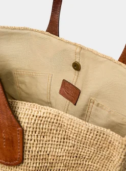 Tokyo II crocheted raffia tote bag