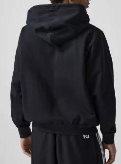 Tone-on-tone logo zip-up hooded sweatshirt