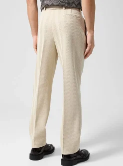 Tone-on-tone textured zigzag pattern pant