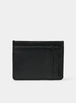 Tone-on-tone topstitched heart card holder