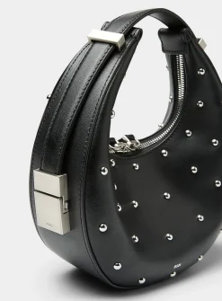 Toni studded black leather mini-bag