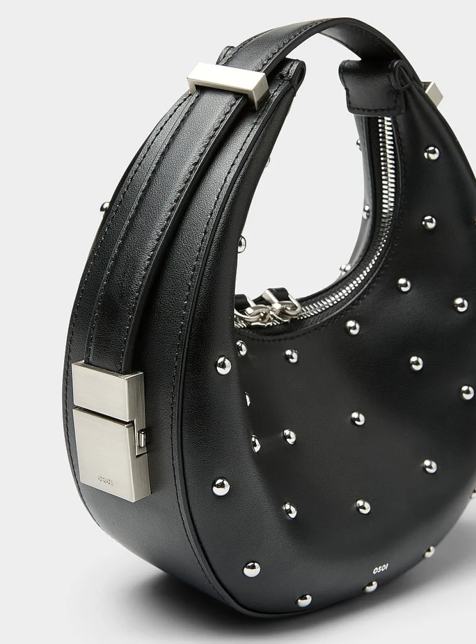 Toni studded black leather mini-bag