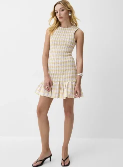 Touch of linen smocked minidress