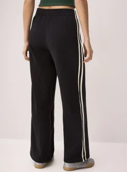 Track stripe wide-leg sweatpant