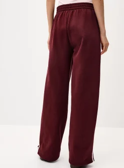 Track stripe wide-leg sweatpant
