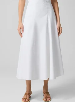 Triangle flared poplin skirt