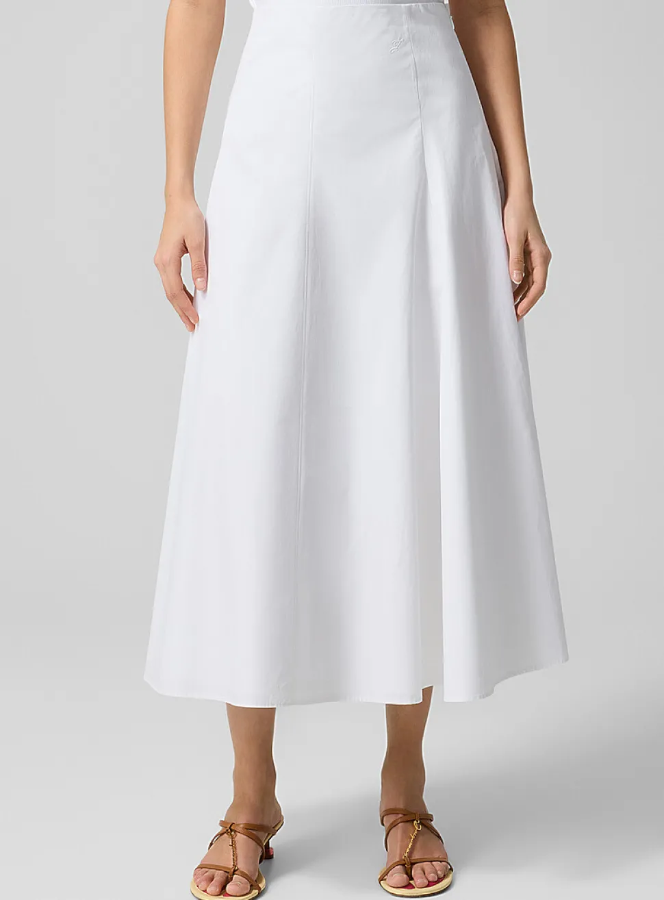 Triangle flared poplin skirt