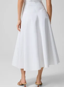 Triangle flared poplin skirt
