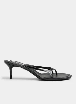 Triple strap leather sandal