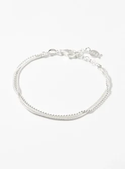 Triple-chain silver bracelet