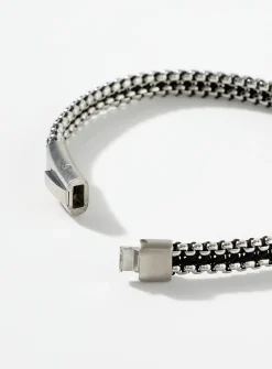 Tris Button silver bracelet