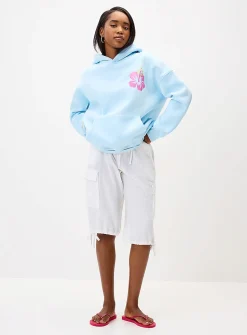 Tropical embroidery hoodie
