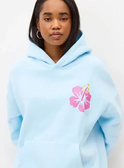 Tropical embroidery hoodie