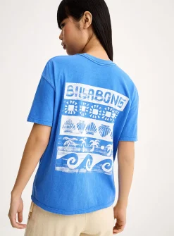Tropical print blue boxy-fit T-shirt