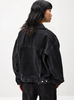 Trucker 90's dark grey boxy-fit jean jacket