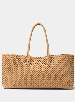 Tubular handle braided baguette bag