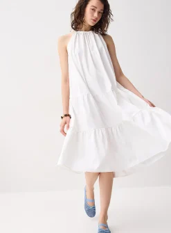 Twisted hem tiered maxi dress