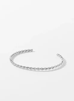 Twisted openwork silver bracelet