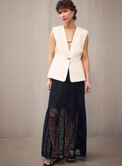 Two-tiered lace skirt