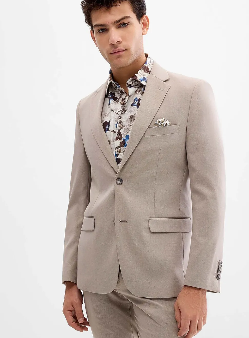Two-tone thread piqué suit