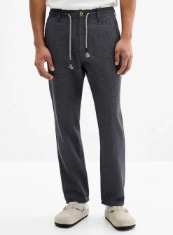Two-tone weft knit pant