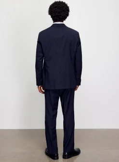Ultra-fine banker-stripe suit