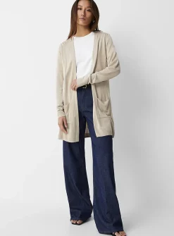 Ultra-fine knit long open cardigan