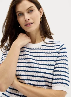 Ultra-soft embossed-stripe sweater