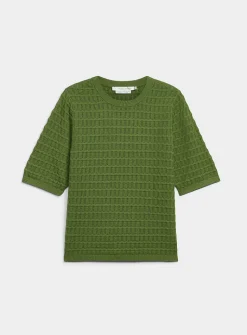 Ultra-soft embossed-stripe sweater
