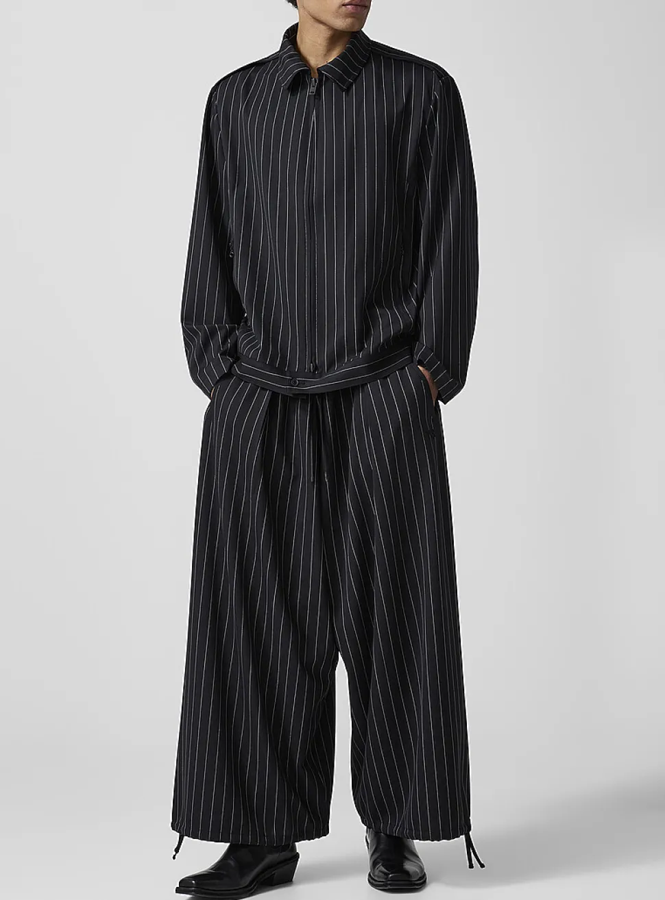 Ultrawide-leg pinstripe pant