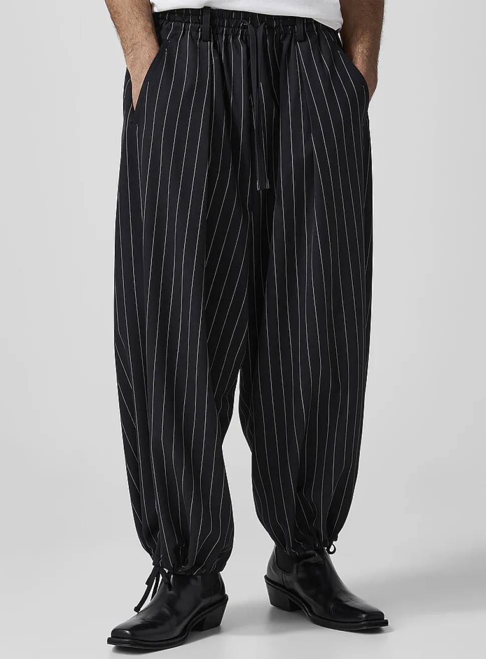 Ultrawide-leg pinstripe pant