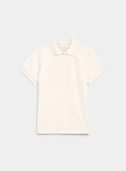 Velvety feel ribbed-trim golf polo