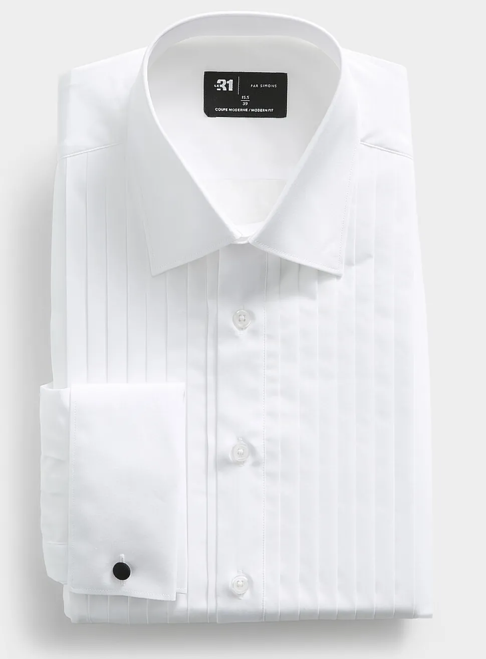 Vertical pleat tuxedo shirt