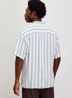 Vertical stripe cabana shirt