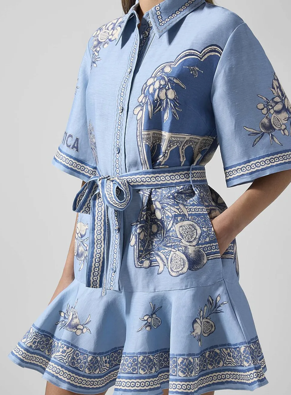 Villa Romantica 100% linen shirt minidress